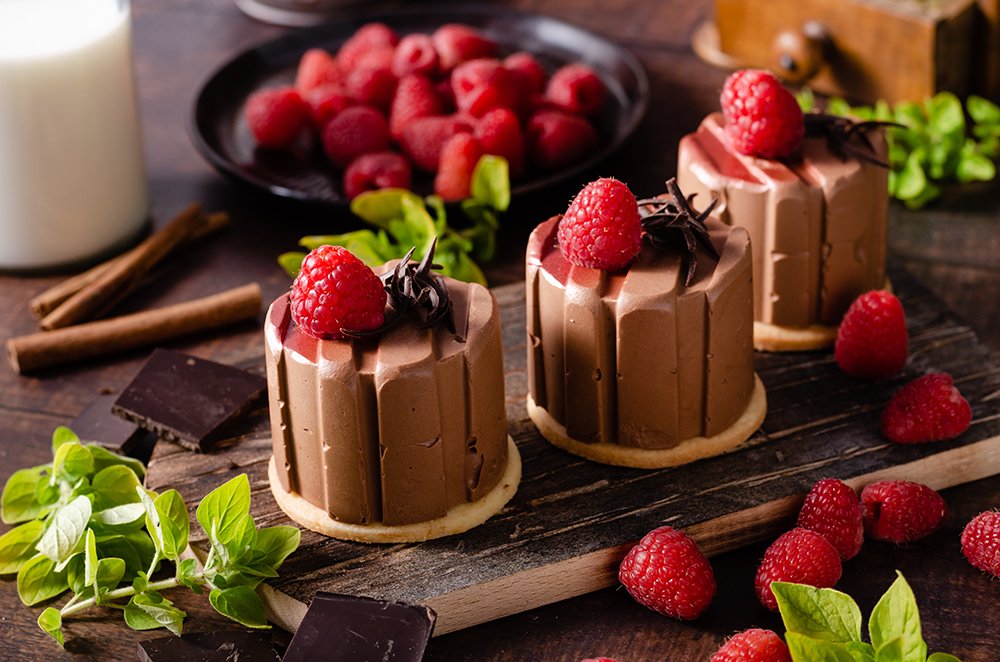 Homemade chocolate mini cakes