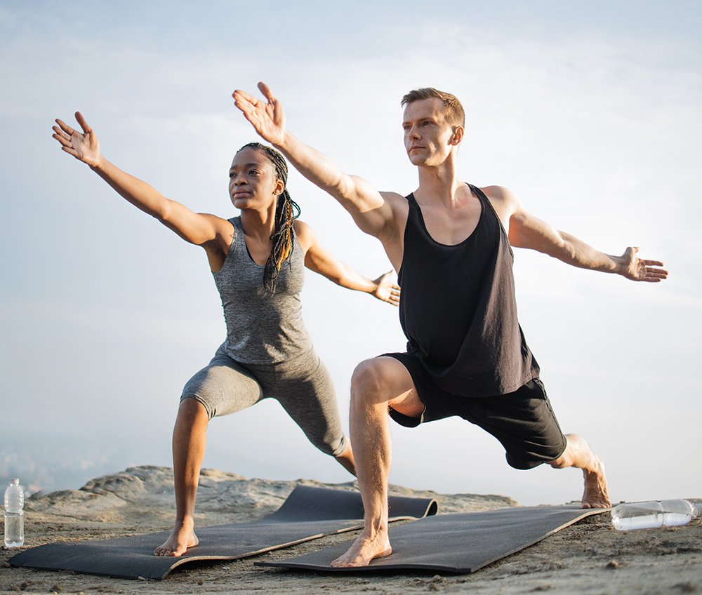 couple doing yoga
